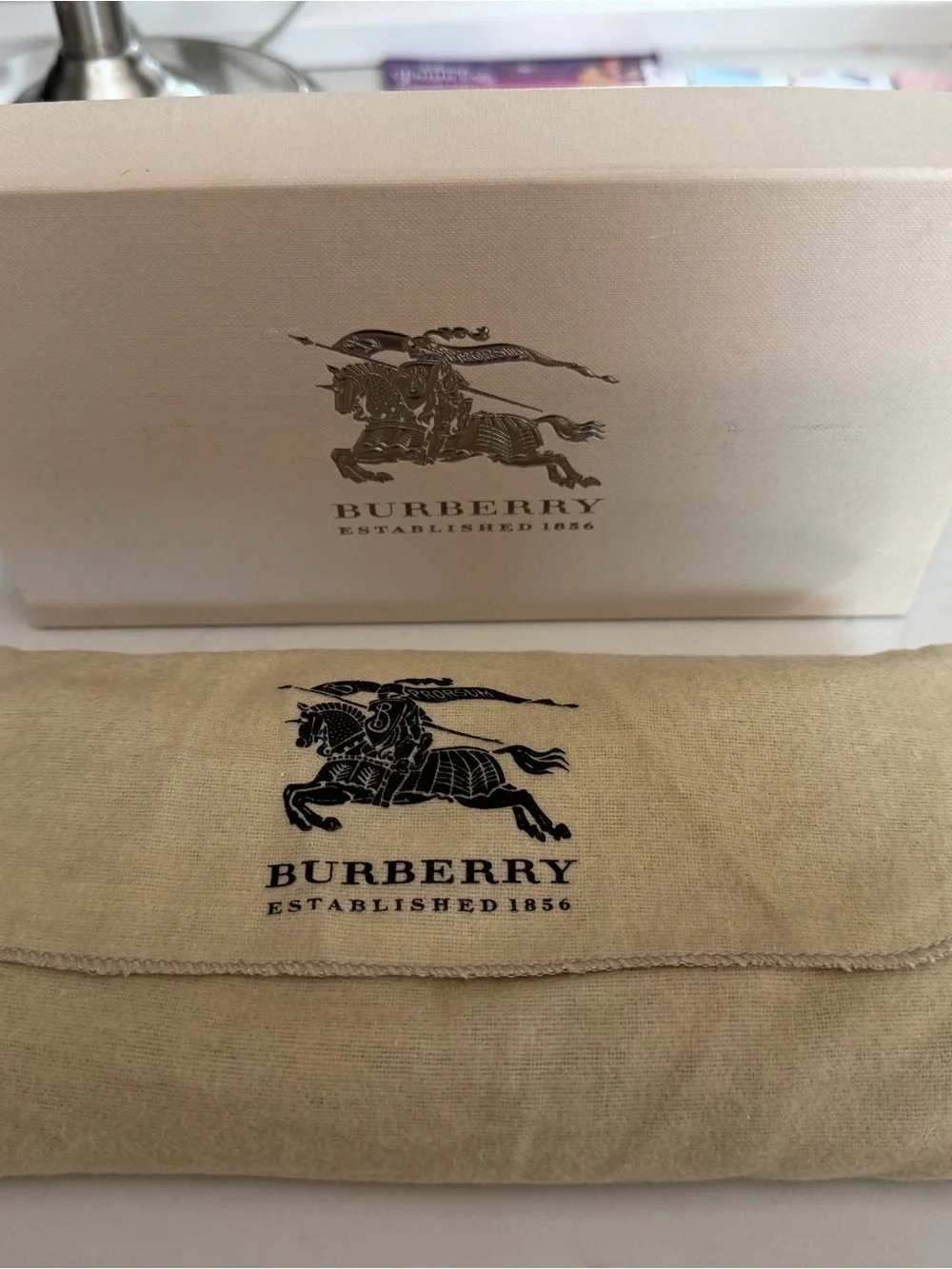 Burberry Haymarket Plaid Fold Wallet with Black Trim